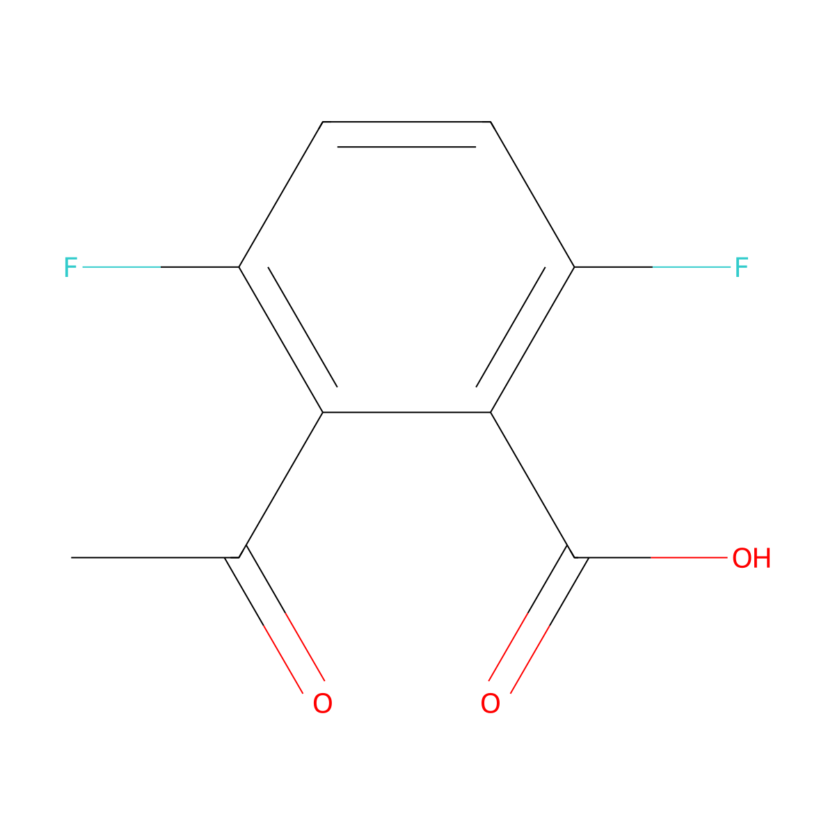 2-Acetyl-3,6-difluorobenzoic acid molecular structure, CAS 319457-34-6