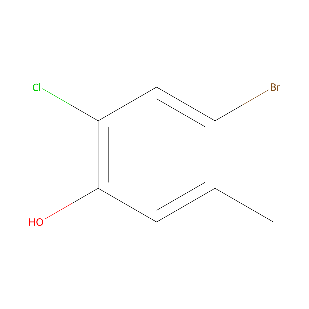 Phenol, 4-bromo-2-chloro-5-methyl- molecular structure, CAS 319473-24-0