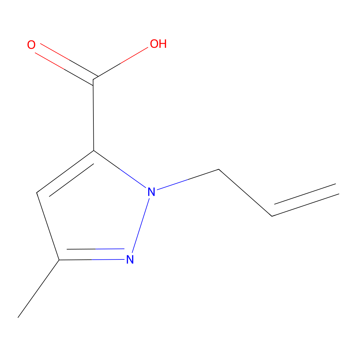1-allyl-3-methyl-1H-pyrazole-5-carboxylic acid molecular structure, CAS 319474-61-8