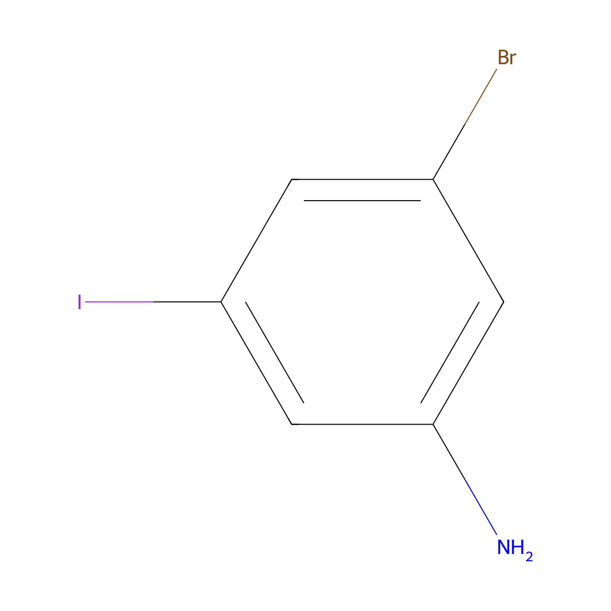 3-Bromo-5-iodoaniline molecular structure, CAS 31948-87-5