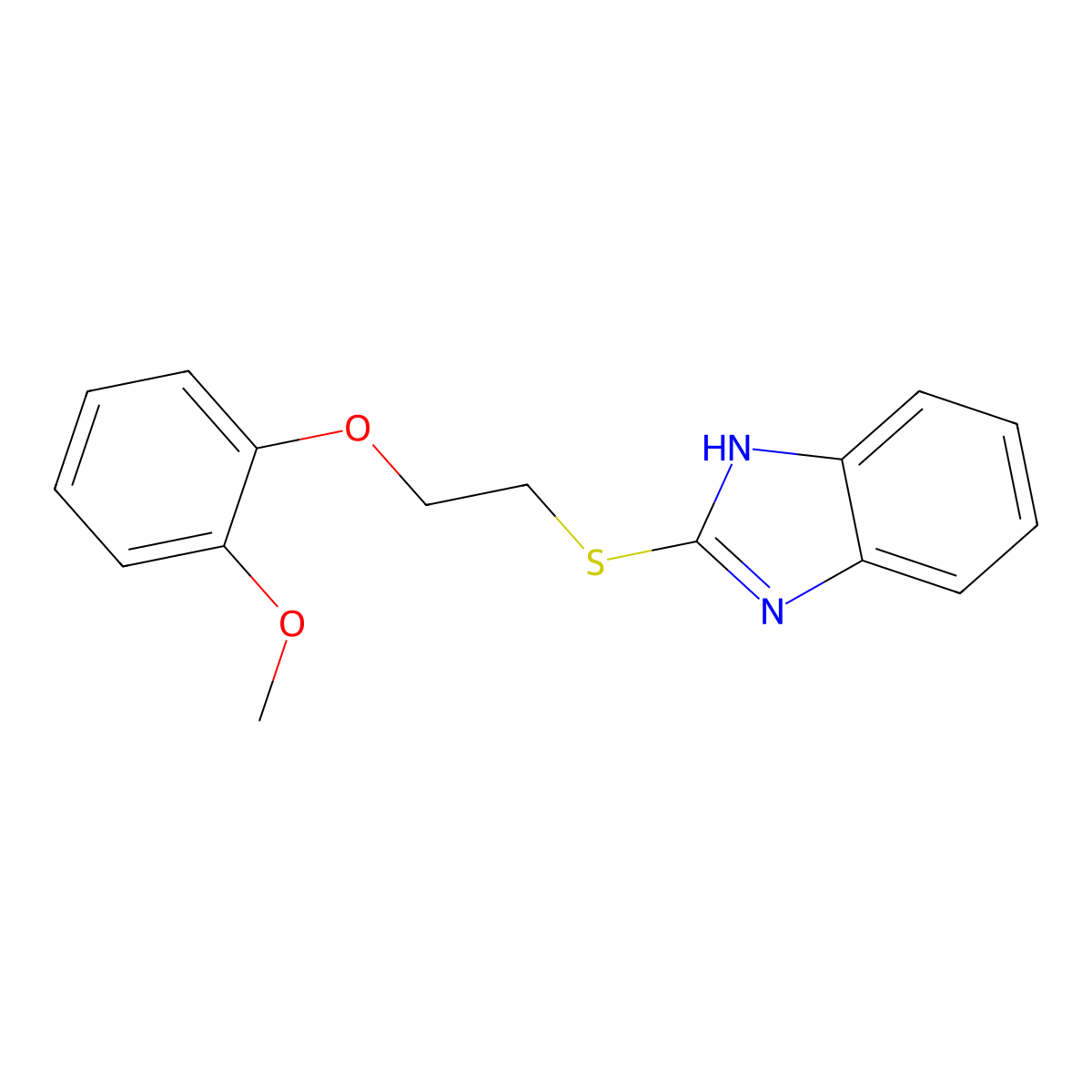 2-{[2-(2-Methoxyphenoxy)ethyl]thio}-1H-benzimidazole molecular structure, CAS 319489-19-5