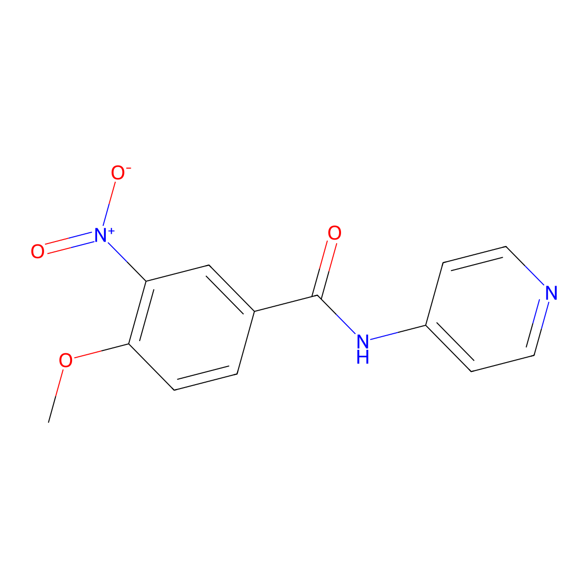 4-methoxy-3-nitro-N-pyridin-4-ylbenzamide molecular structure, CAS 319489-24-2