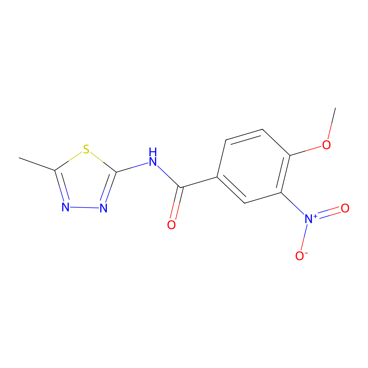 4-methoxy-N-(5-methyl-1,3,4-thiadiazol-2-yl)-3-nitrobenzamide molecular structure, CAS 319489-25-3