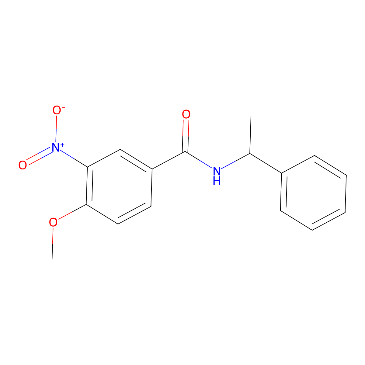 4-methoxy-3-nitro-N-(1-phenylethyl)benzamide molecular structure, CAS 319489-29-7