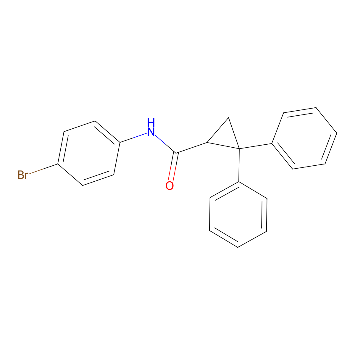 N-(4-bromophenyl)-2,2-diphenylcyclopropanecarboxamide molecular structure, CAS 319489-35-5