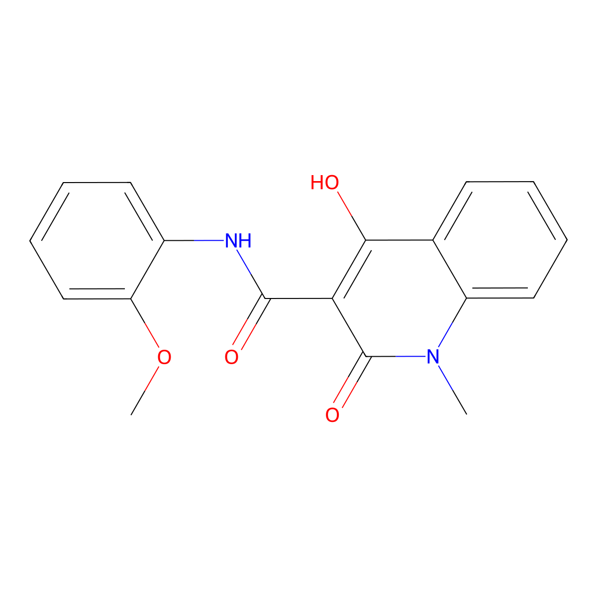 4-hydroxy-N-(2-methoxyphenyl)-1-methyl-2-oxo-1,2-dihydroquinoline-3-carboxamide molecular structure, CAS 319489-54-8