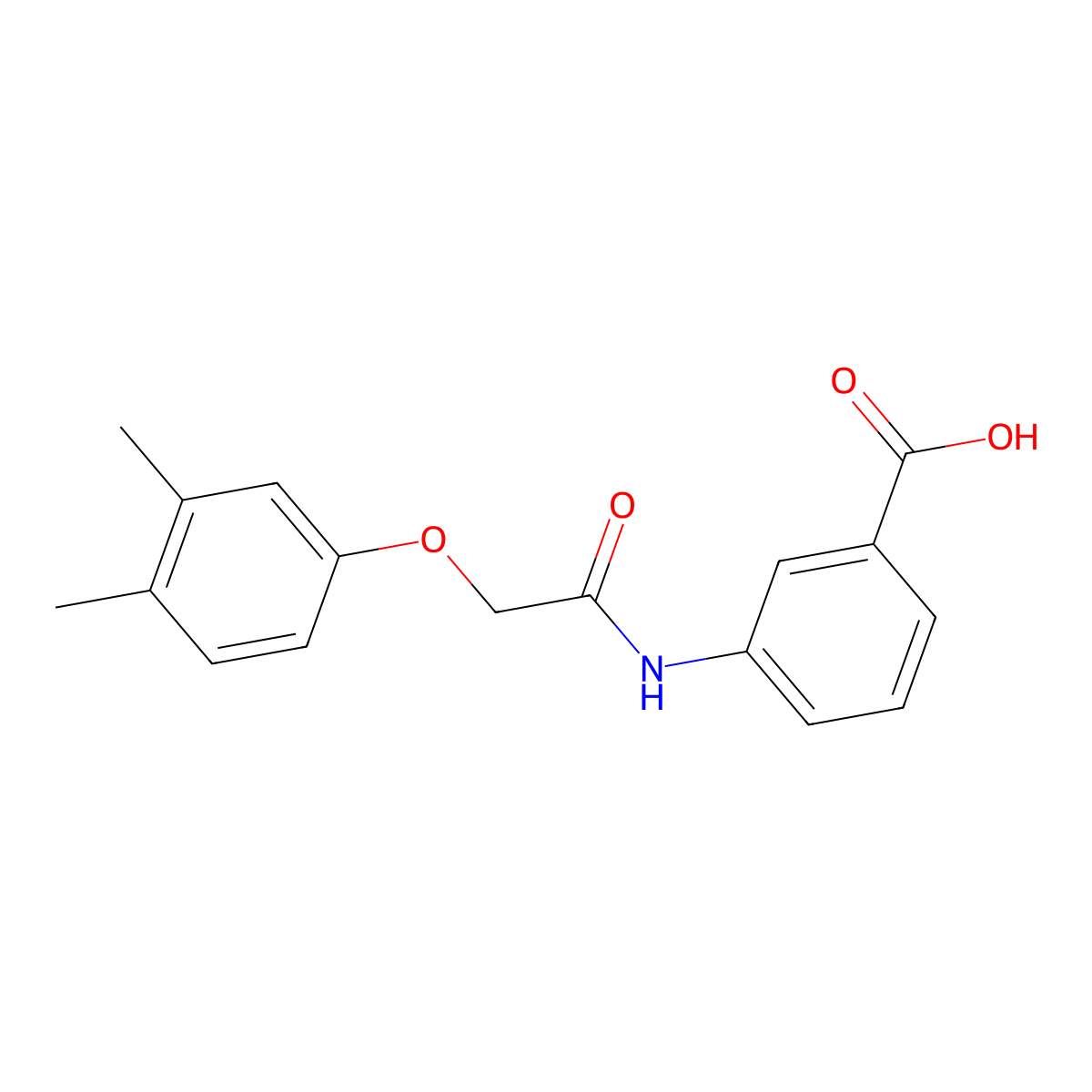 3-(2-(3,4-Dimethylphenoxy)acetamido)benzoic acid molecular structure, CAS 319489-60-6