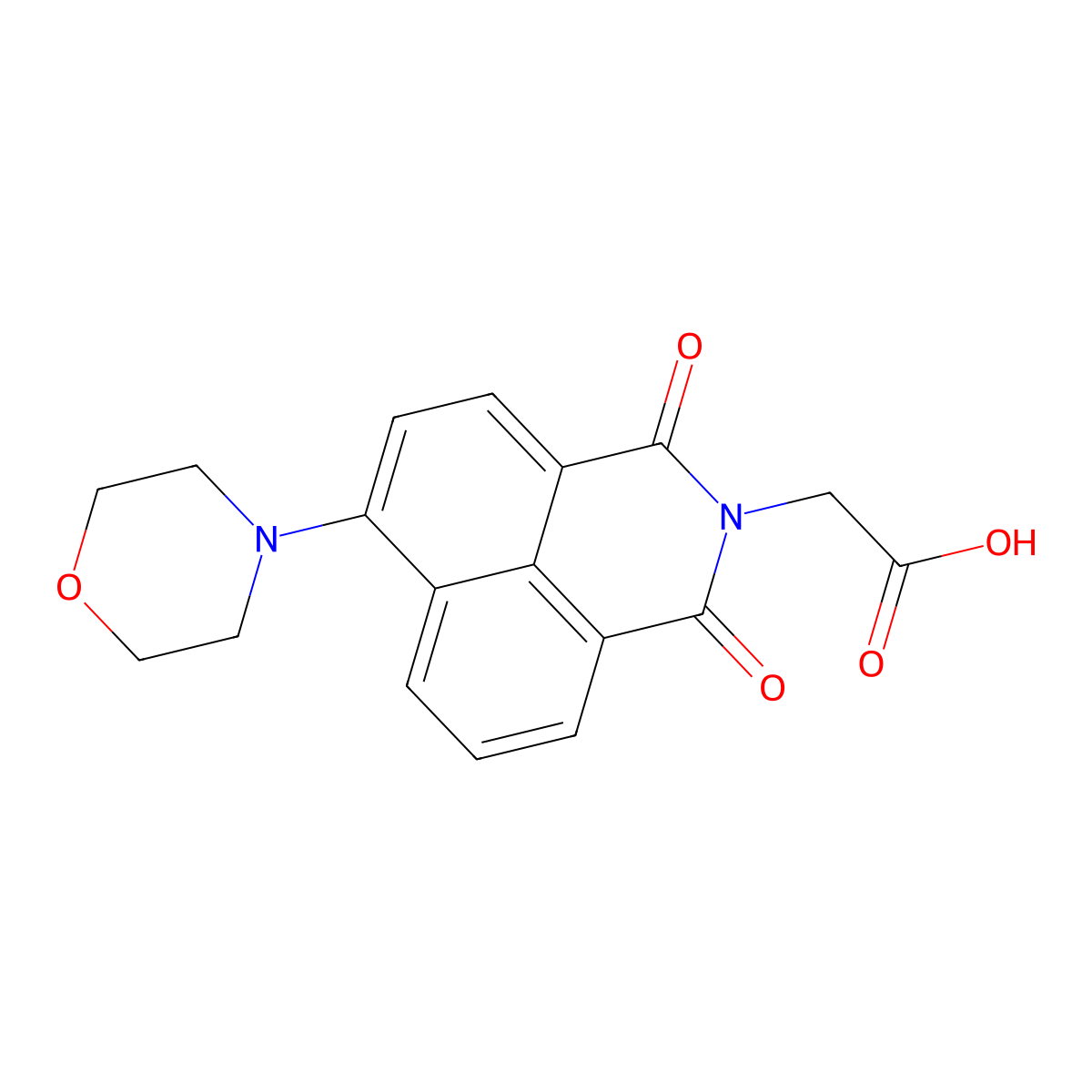 2-(6-Morpholin-4-yl-1,3-dioxobenzo[de]isoquinolin-2-yl)acetic acid molecular structure, CAS 319491-16-2