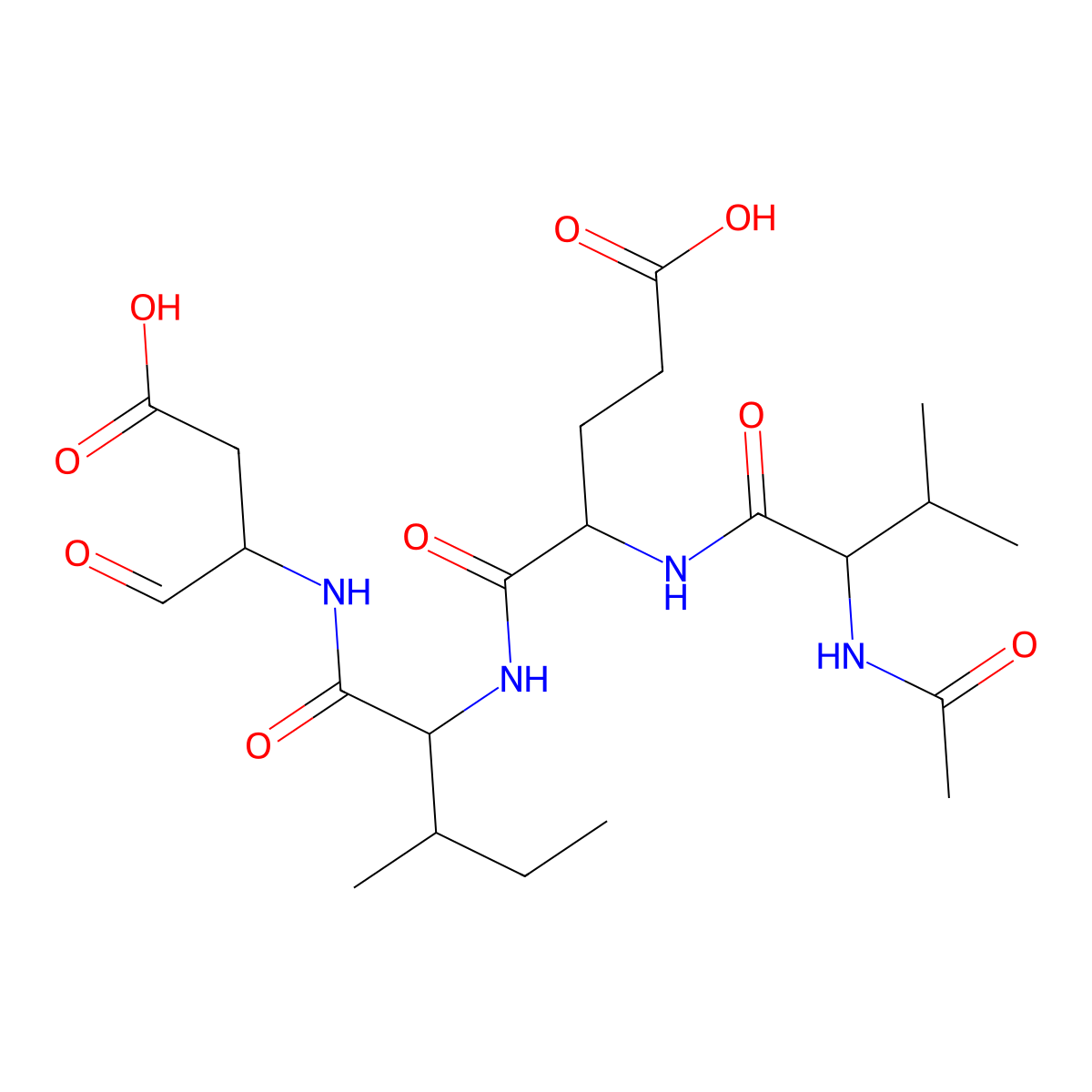 Ac-Val-Glu-Ile-Asp-aldehyde (pseudo acid) molecular structure, CAS 319494-39-8