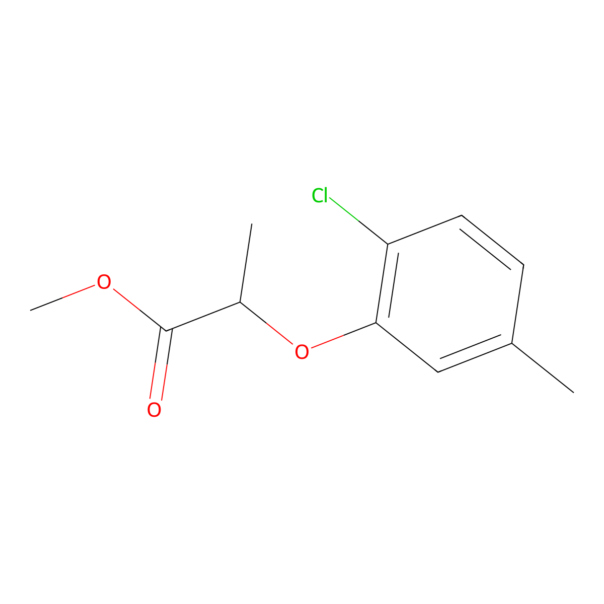 Methyl 2-(2-chloro-5-methylphenoxy)propanoate molecular structure, CAS 319497-73-9