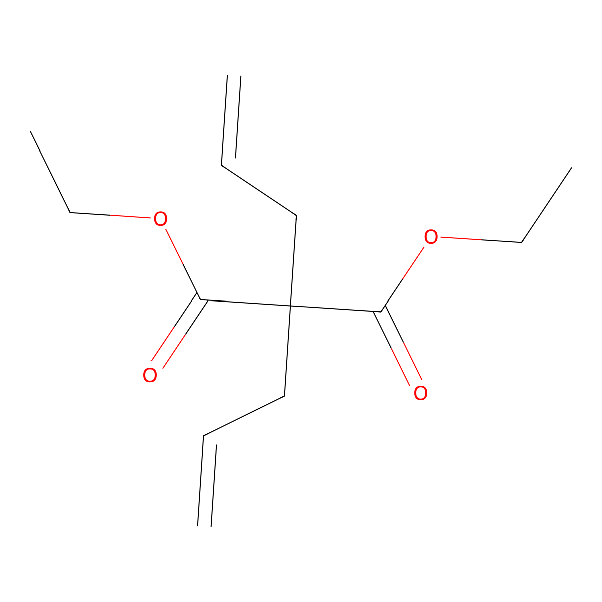 Diethyl diallylmalonate molecular structure, CAS 3195-24-2