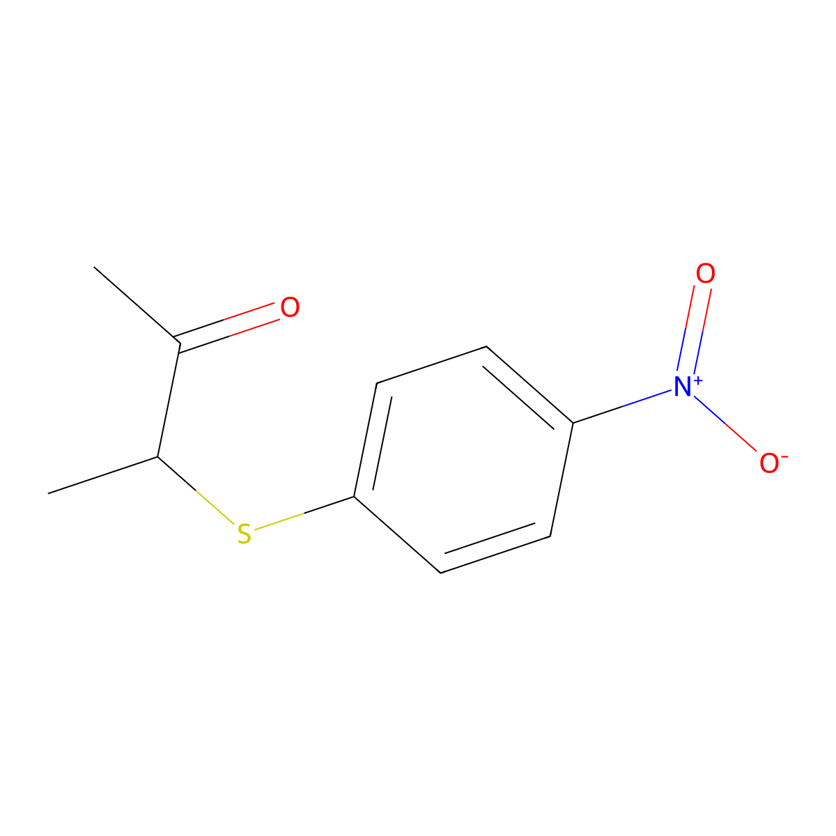 3-((4-Nitrophenyl)thio)butan-2-one molecular structure, CAS 31950-96-6