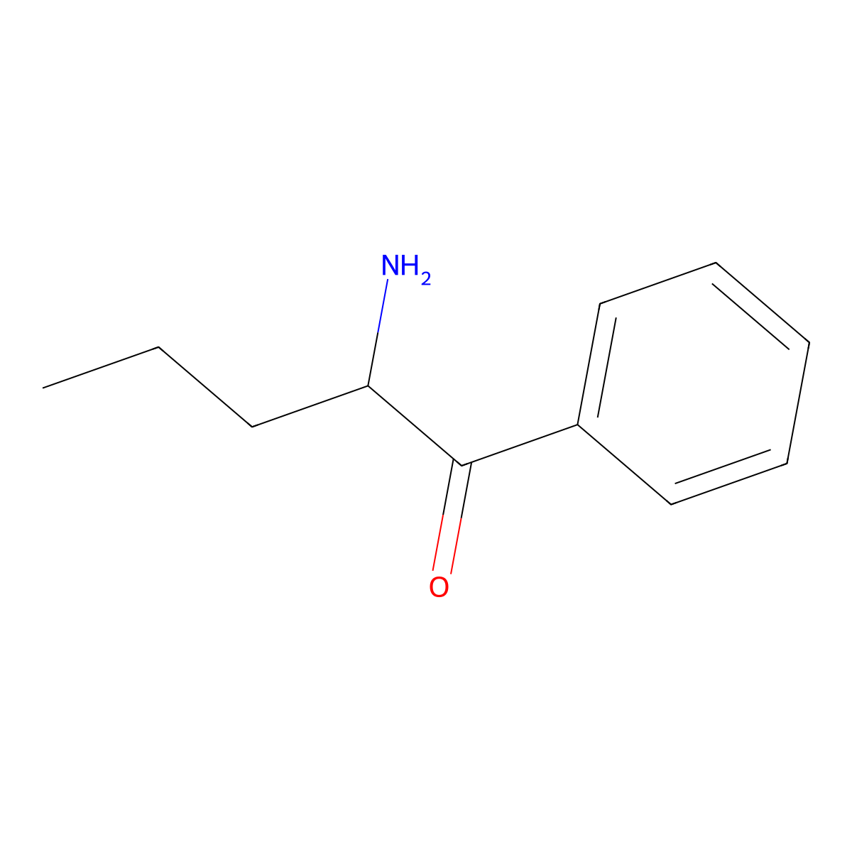 1-Pentanone, 2-amino-1-phenyl- molecular structure, CAS 31952-46-2