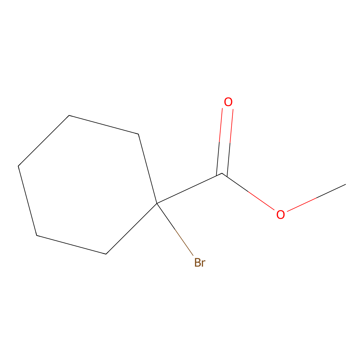 Methyl 1-bromocyclohexanecarboxylate molecular structure, CAS 3196-23-4