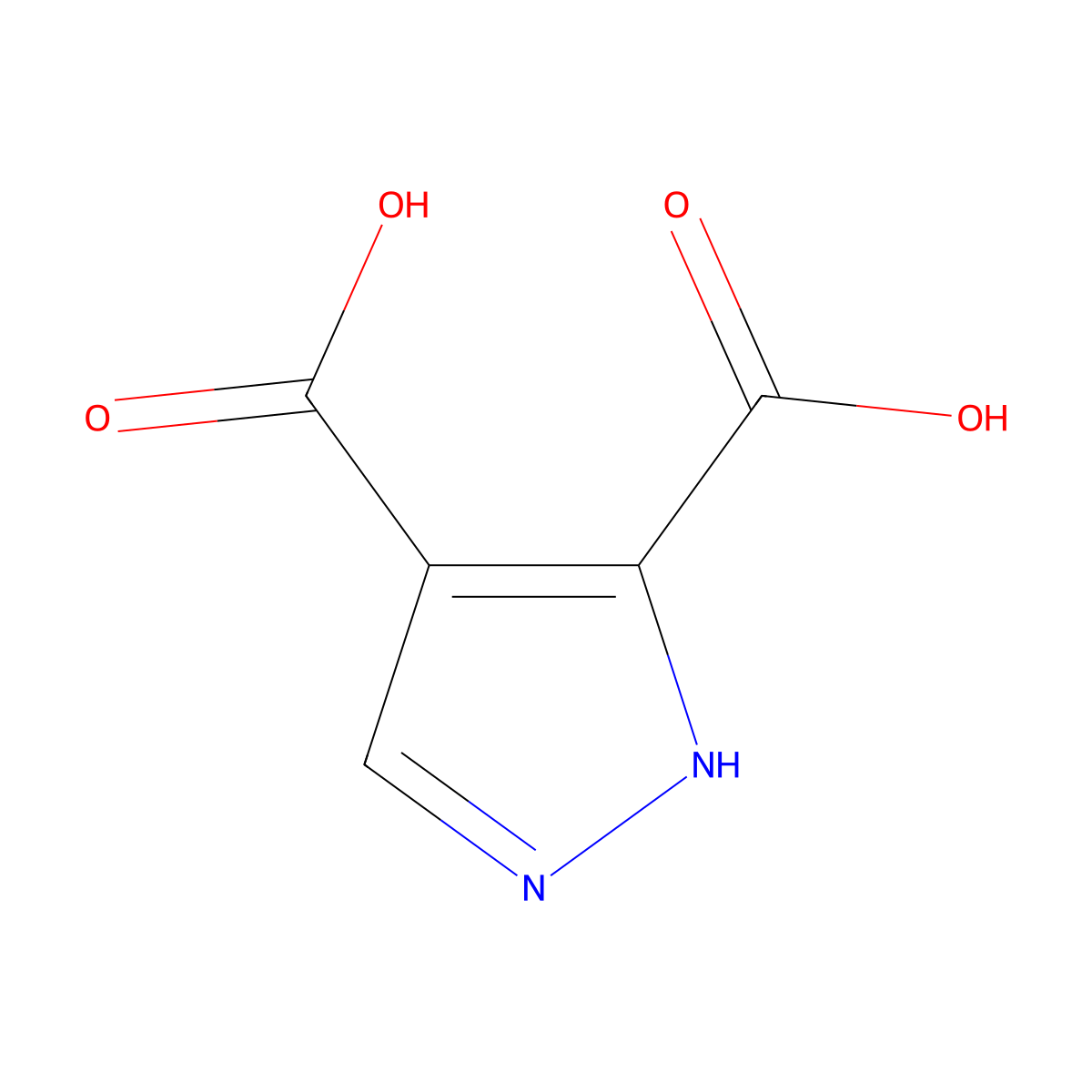 1H-pyrazole-4,5-dicarboxylic acid molecular structure, CAS 31962-35-3