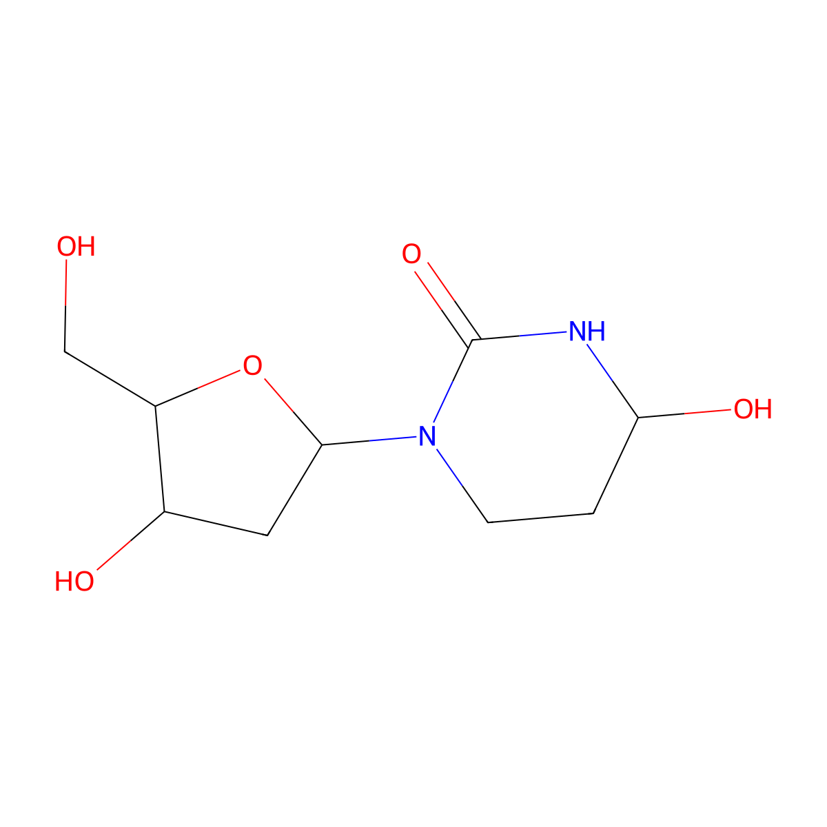 2'-Deoxytetrahydrouridine molecular structure, CAS 31962-88-6