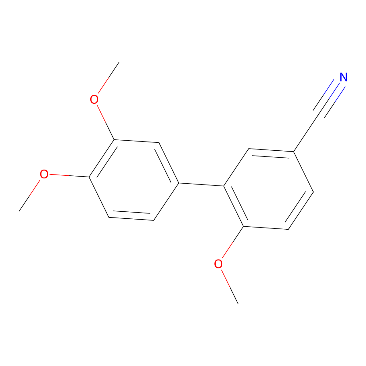 3',4',6-Trimethoxy[1,1'-biphenyl]-3-carbonitrile molecular structure, CAS 31964-55-3