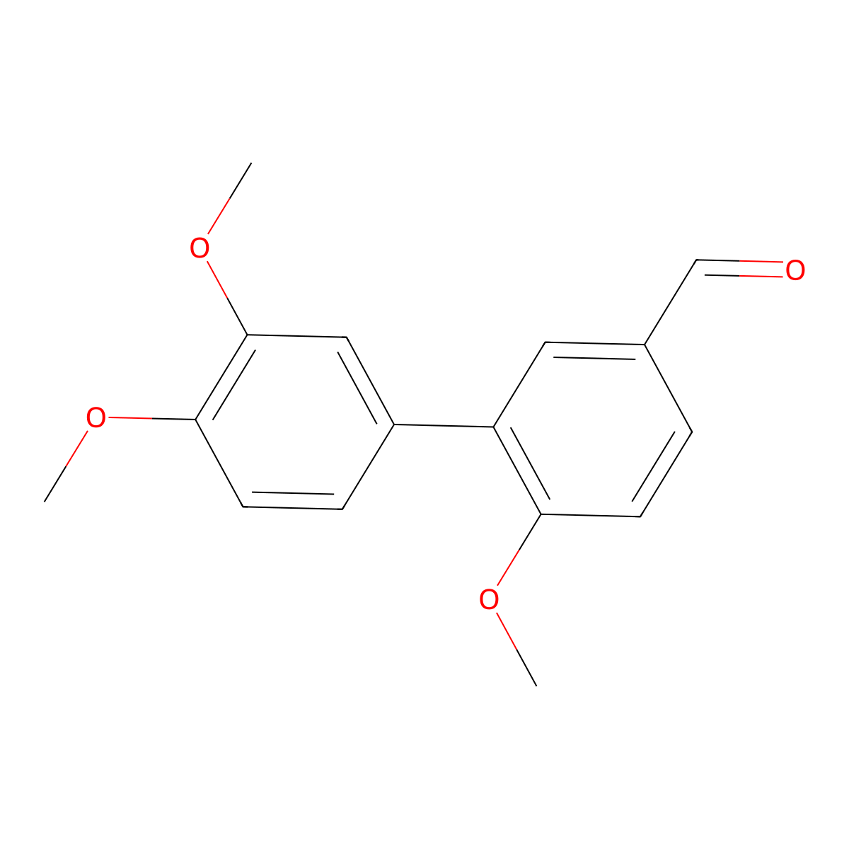 4-Methoxy-3-(3,4-dimethoxyphenyl)benzenecarboxaldehyde molecular structure, CAS 31964-56-4