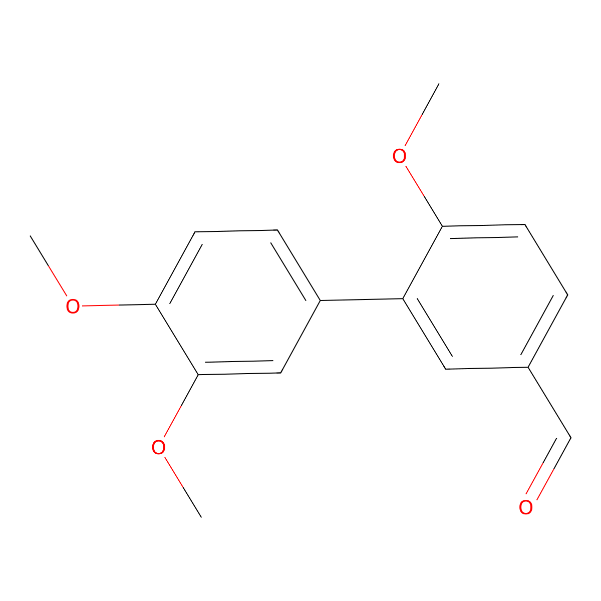 4-Methoxy-3-(3,4-dimethoxyphenyl)benzenecarboxaldehyde molecular structure, CAS 31964-56-4