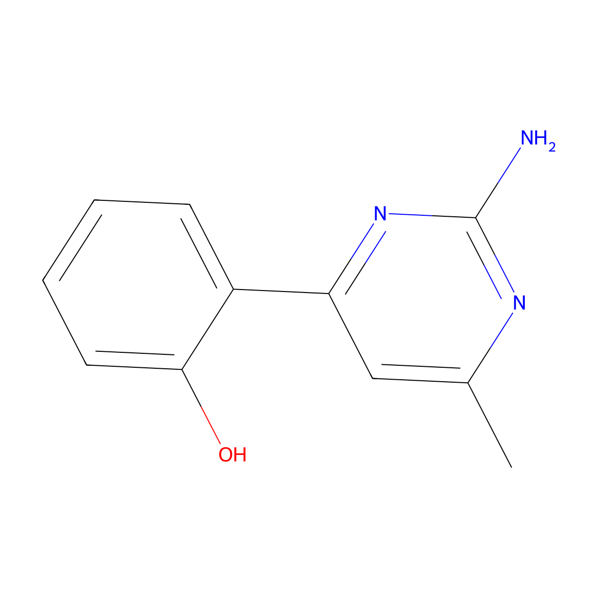 2-(2-Amino-6-methylpyrimidin-4-yl)phenol molecular structure, CAS 31964-87-1