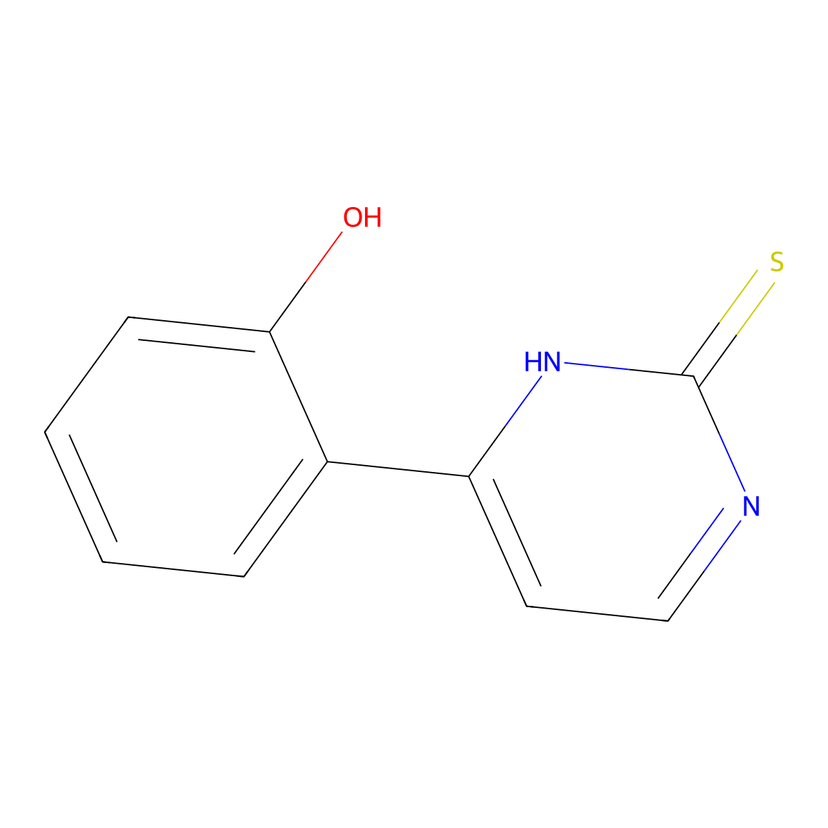 2-(2-Sulfanyl-4-pyrimidinyl)benzenol molecular structure, CAS 31964-90-6