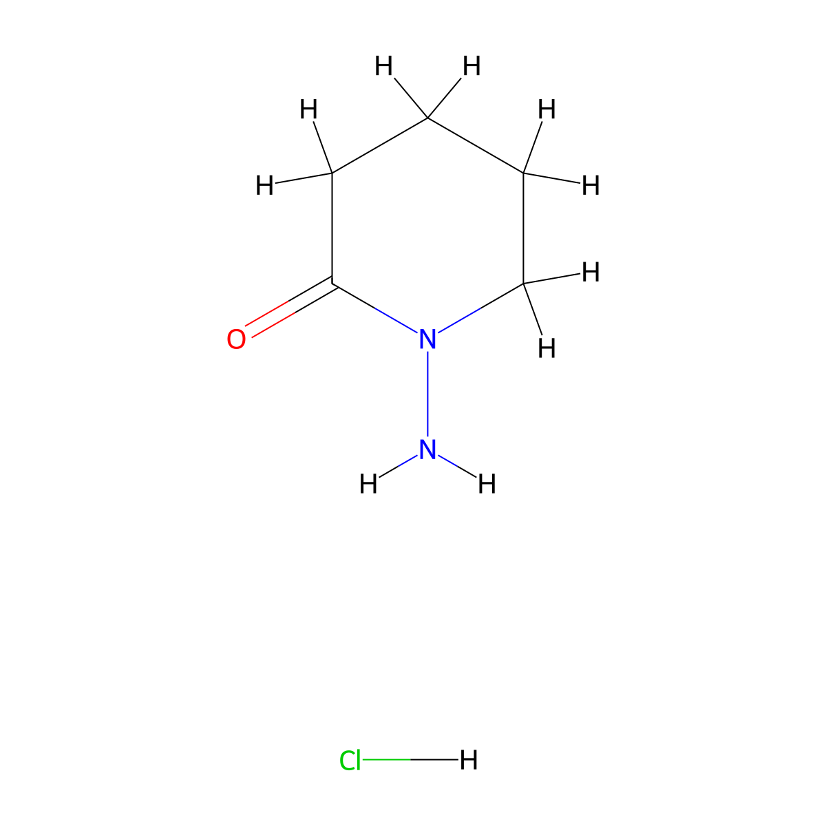 1-Aminopiperidin-2-one hydrochloride molecular structure, CAS 31967-08-5