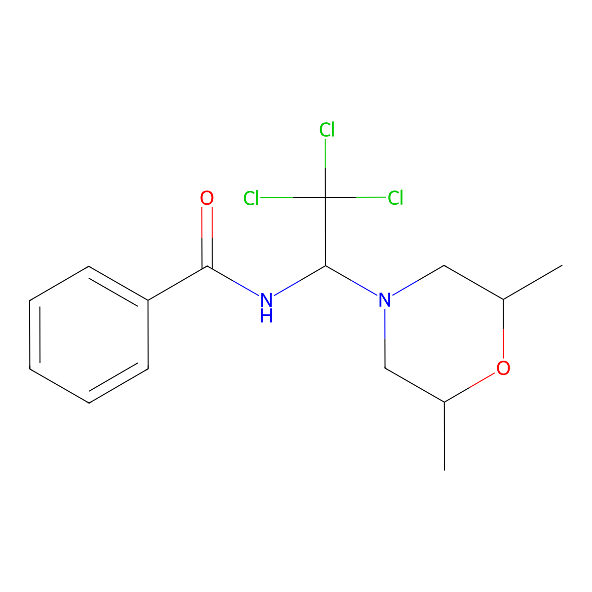 N-[2,2,2-trichloro-1-(2,6-dimethylmorpholin-4-yl)ethyl]benzamide molecular structure, CAS 31968-24-8