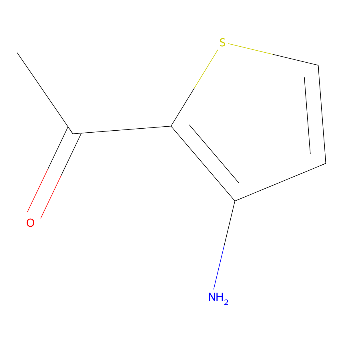 2-Acetyl-3-aminothiophene molecular structure, CAS 31968-33-9