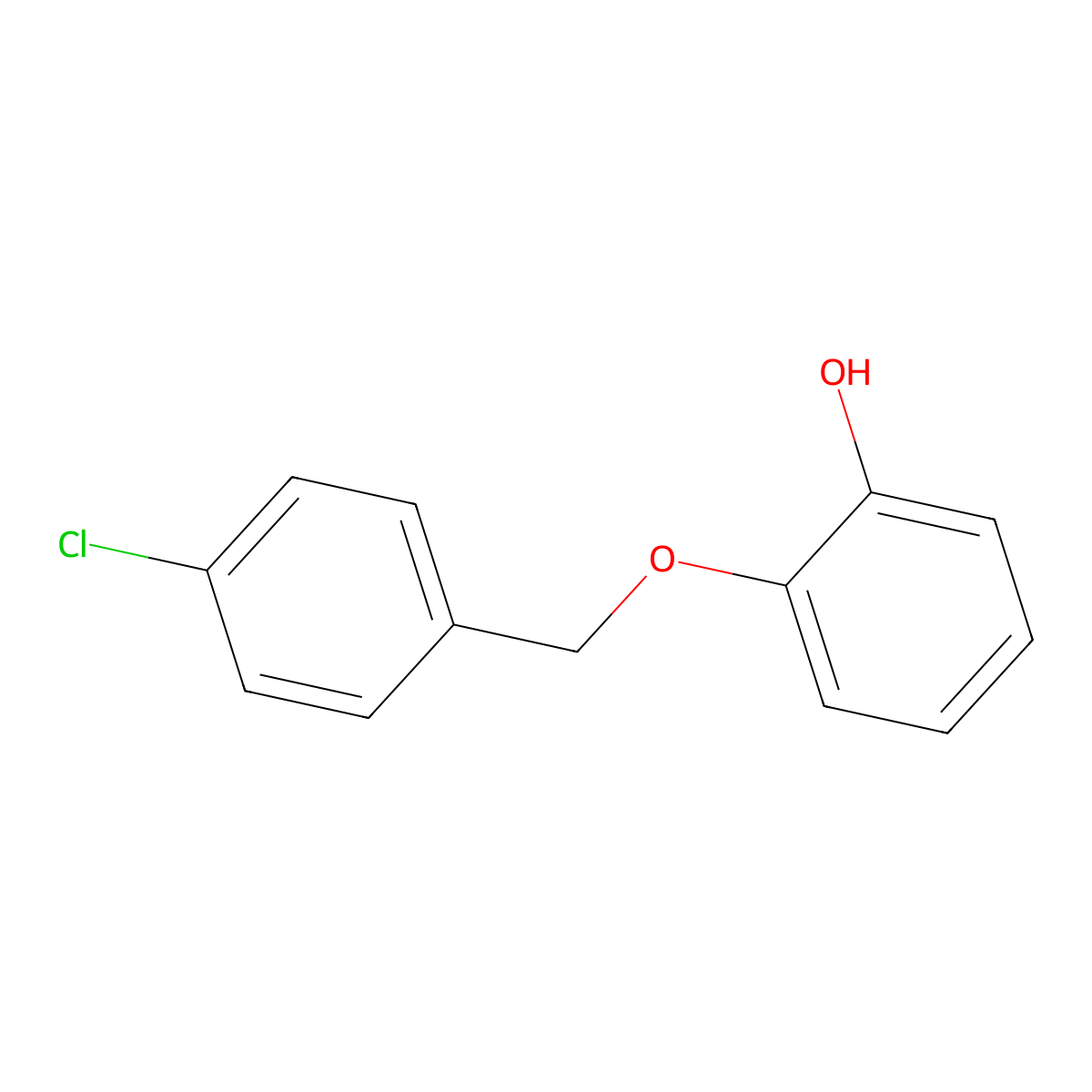 2-[(4-Chlorobenzyl)oxy]phenol molecular structure, CAS 31968-66-8