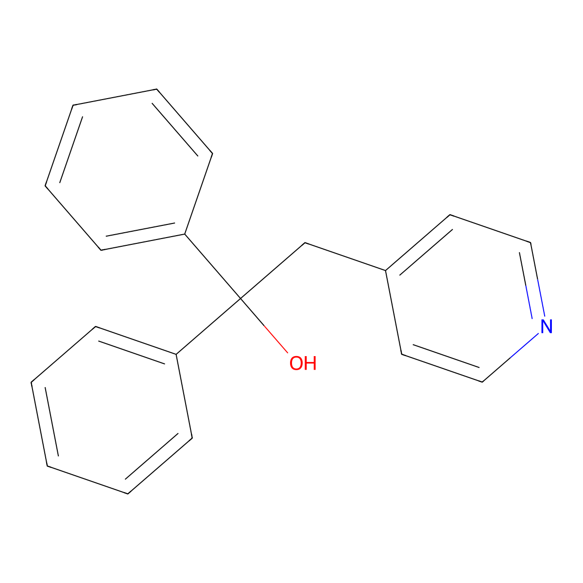1,1-Diphenyl-2-pyridin-4-ylethanol molecular structure, CAS 3197-49-7
