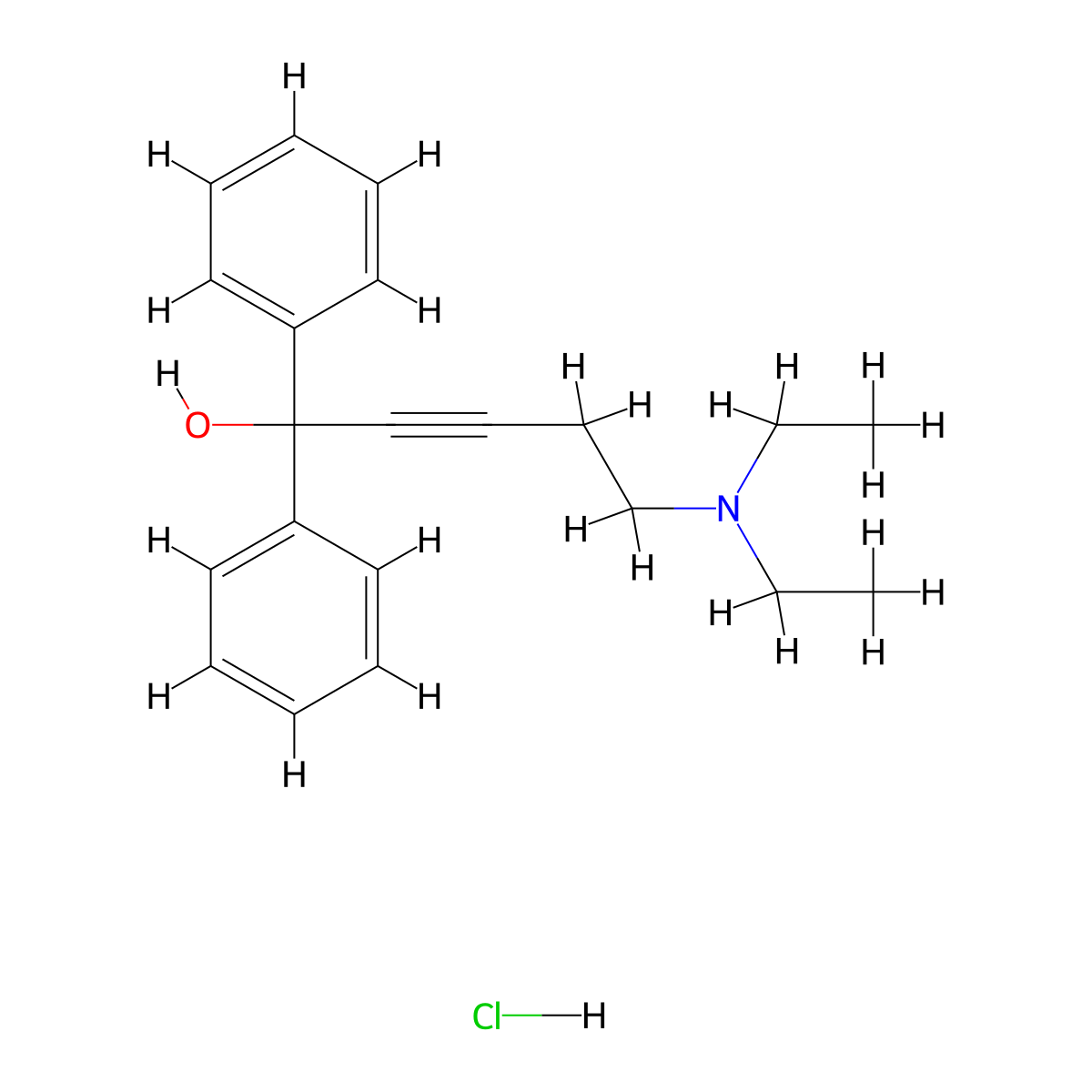 2-Pentyn-1-ol, 5-(diethylamino)-1,1-diphenyl-, hydrochloride molecular structure, CAS 3197-89-5