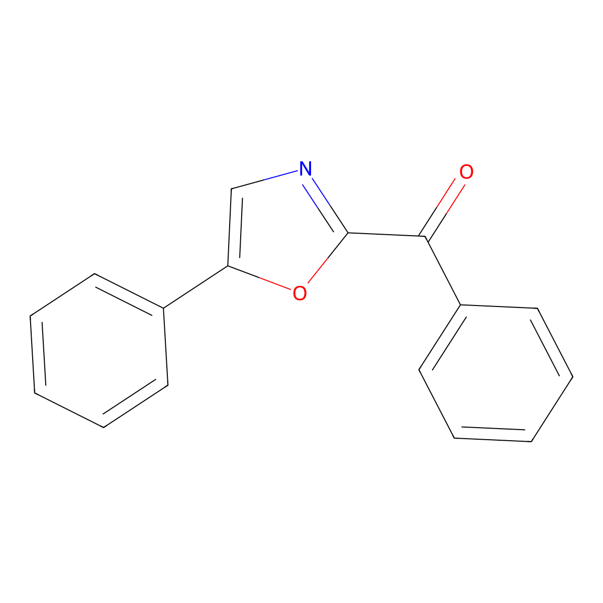 Phenyl(5-phenyl-1,3-oxazol-2-yl)methanone molecular structure, CAS 31970-74-8