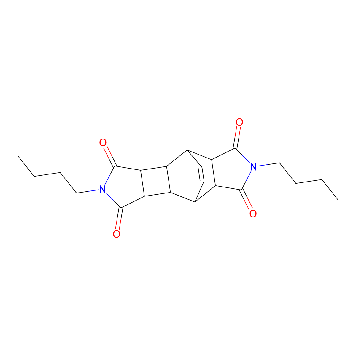 5,12-Dibutyl-5,12-diazapentacyclo[7.5.2.0~2,8~.0~3,7~.0~10,14~]hexadec-15-ene-4,6,11,13-tetrone molecular structure, CAS 31971-25-2