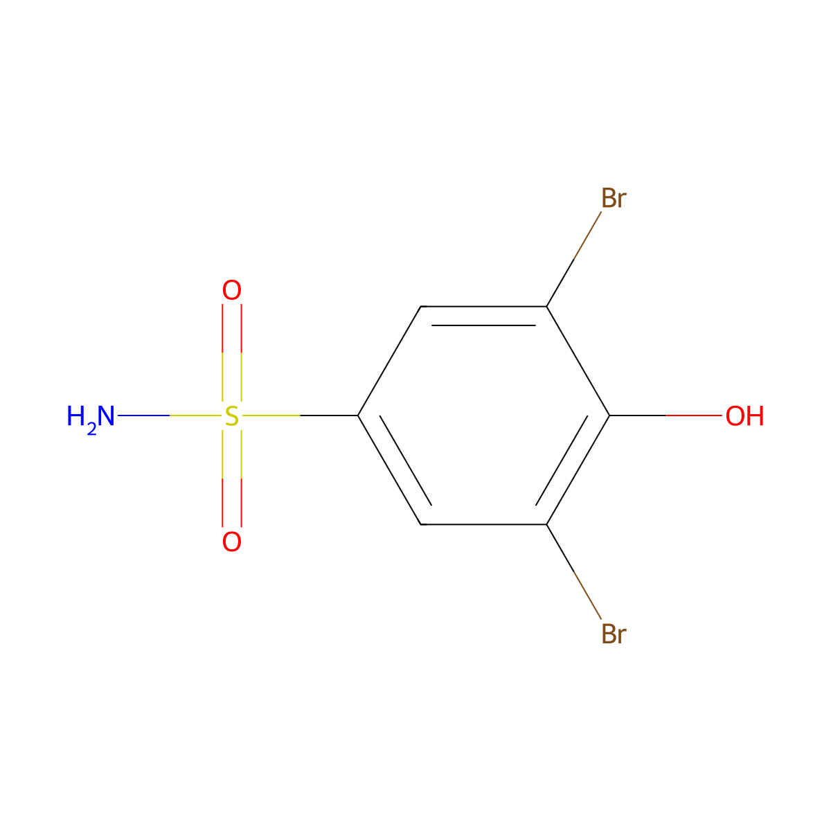 3,5-Dibromo-4-hydroxybenzene-1-sulfonamide molecular structure, CAS 31972-12-0