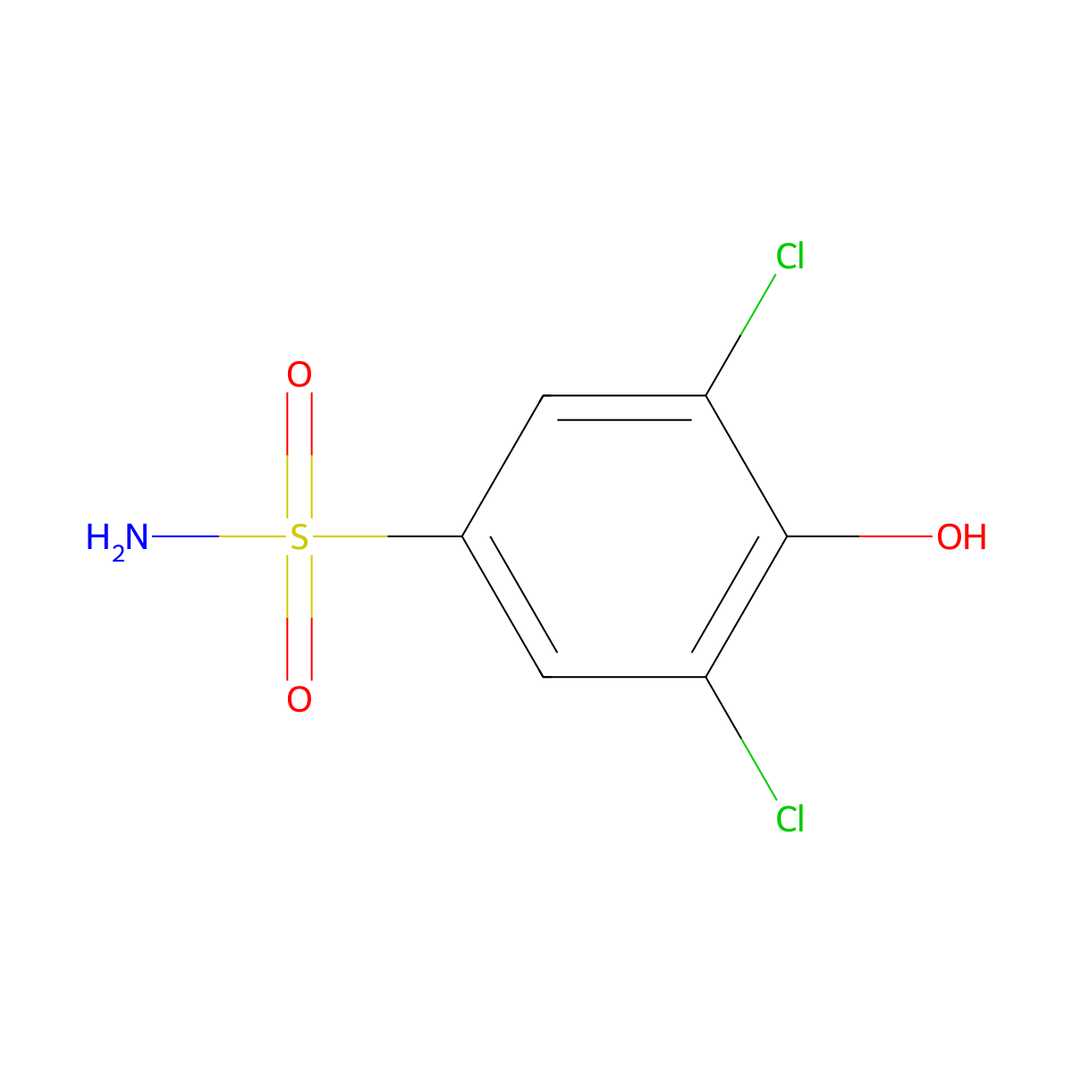 3,5-Dichloro-4-hydroxybenzene-1-sulfonamide molecular structure, CAS 31972-24-4