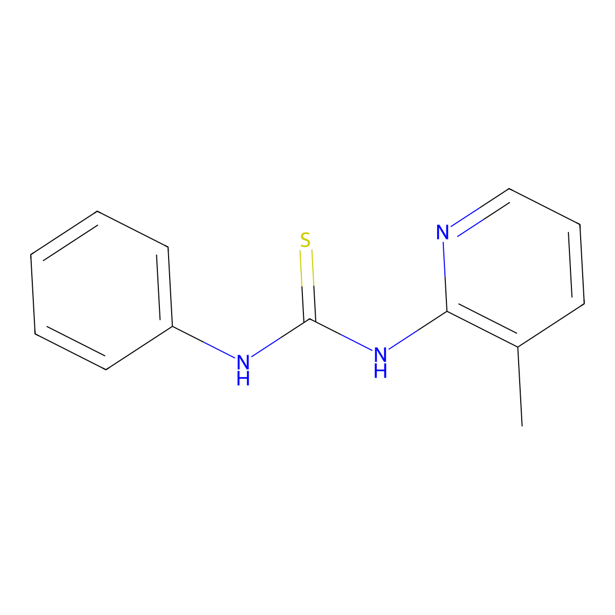 1-(3-Methylpyridin-2-yl)-3-phenylthiourea molecular structure, CAS 31979-23-4