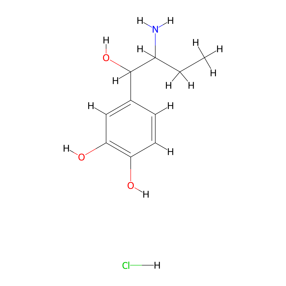 Ethylnorepinephrine Hydrochloride molecular structure, CAS 3198-07-0