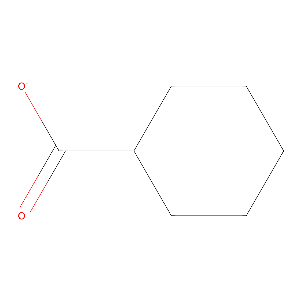 Cyclohexanecarboxylate molecular structure, CAS 3198-23-0