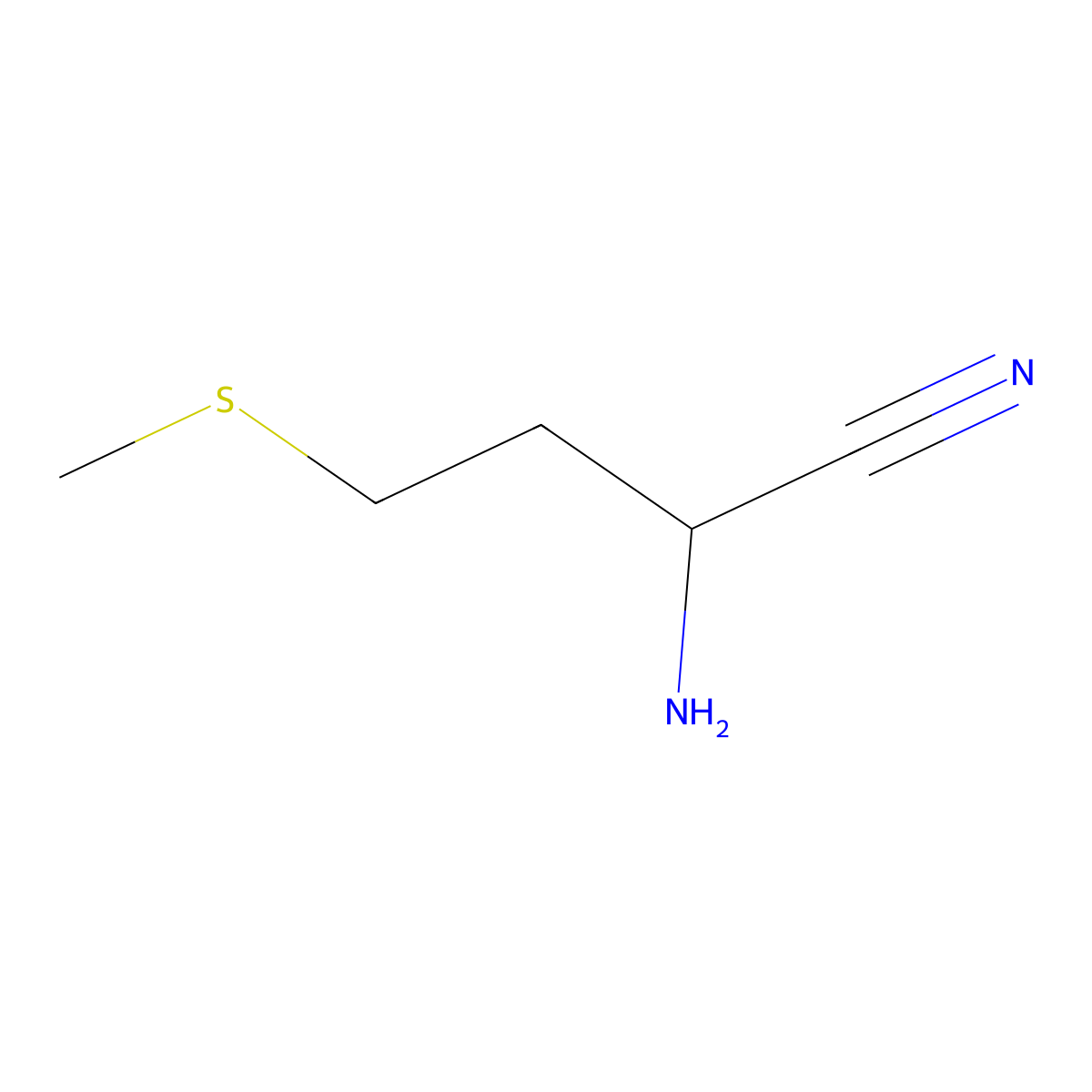 2-Amino-4-methylthiobutanenitrile molecular structure, CAS 3198-47-8