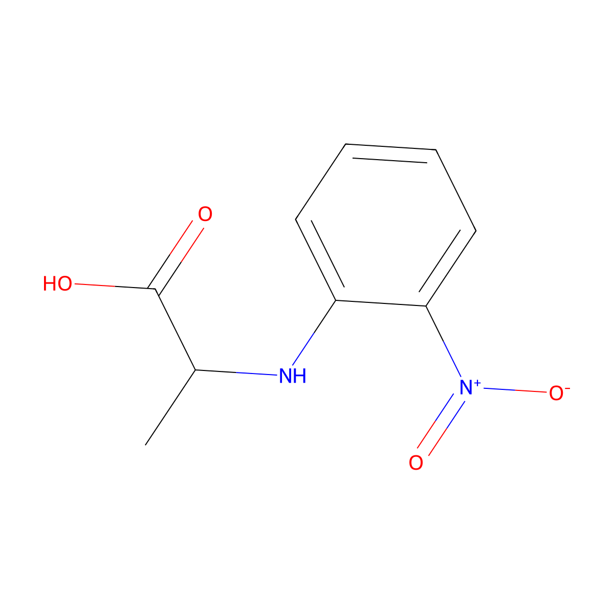 2-[(2-Nitrophenyl)amino]propanoic acid molecular structure, CAS 31981-53-0