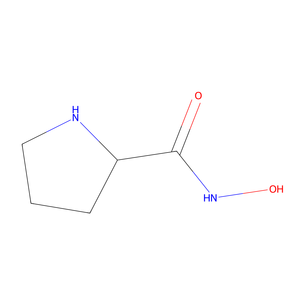 (S)-N-hydroxypyrrolidine-2-carboxamide molecular structure, CAS 31982-81-7