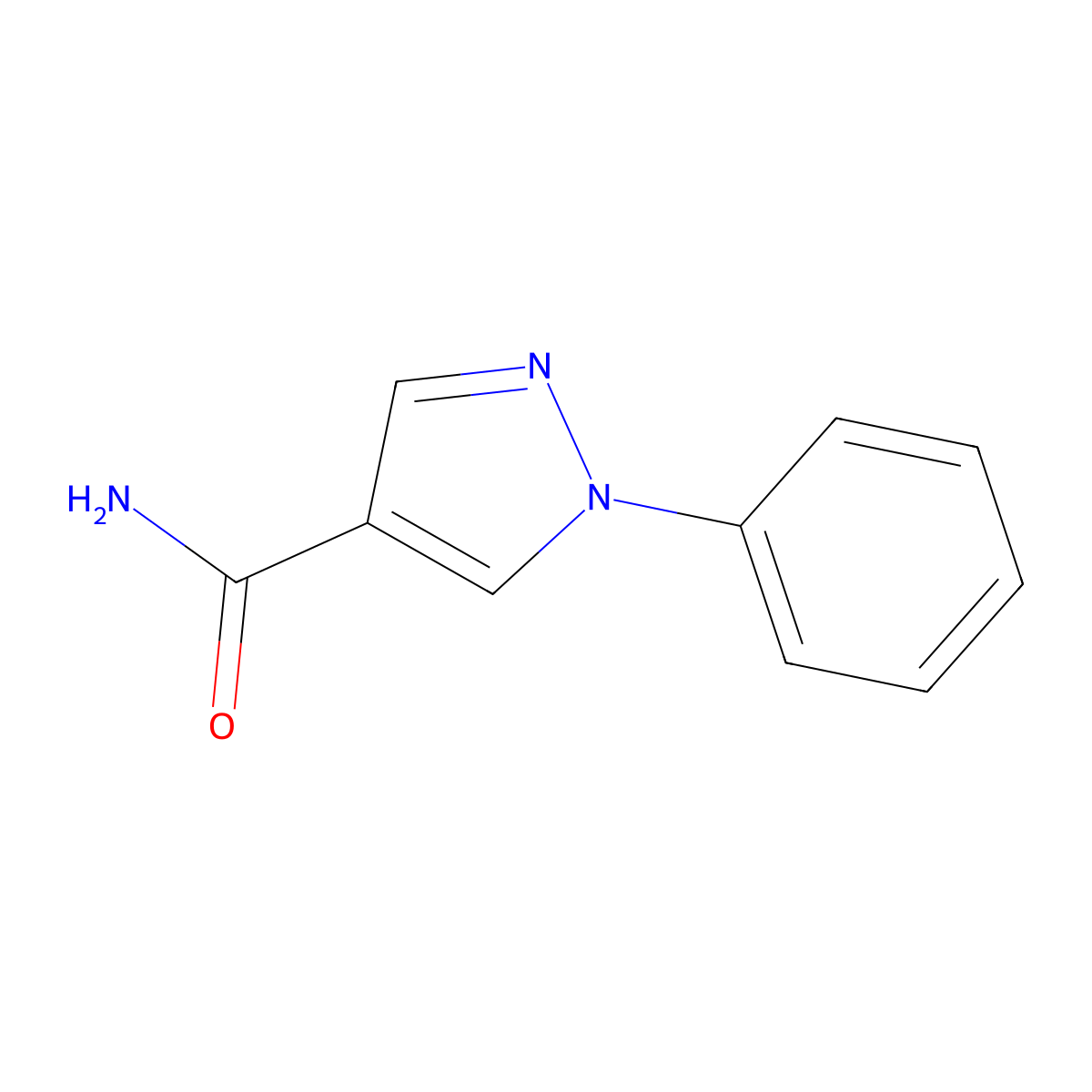 1-phenyl-1H-pyrazole-4-carboxamide molecular structure, CAS 3199-05-1
