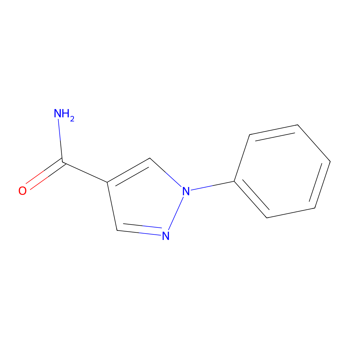 1-phenyl-1H-pyrazole-4-carboxamide molecular structure, CAS 3199-05-1