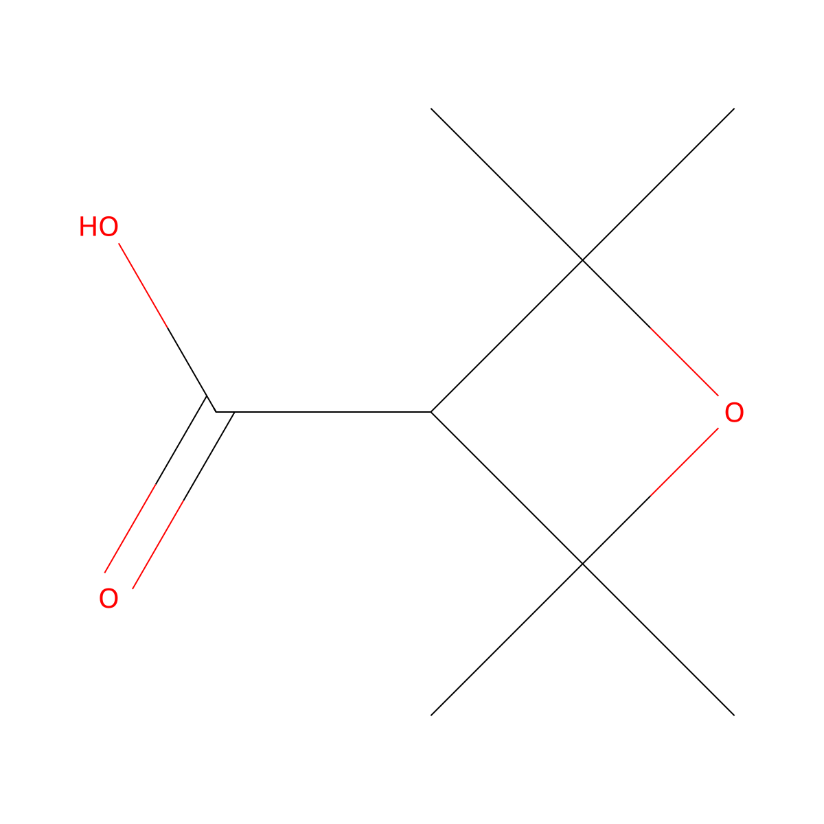 2,2,4,4-Tetramethyloxetane-3-carboxylic acid molecular structure, CAS 3199-92-6
