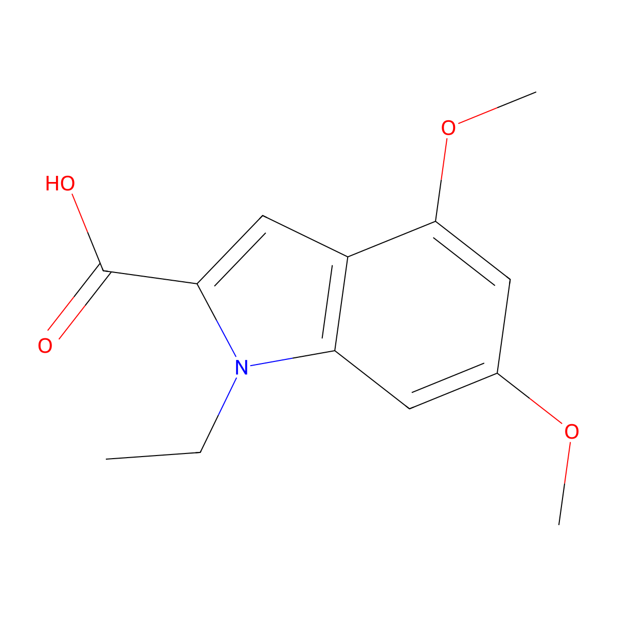 1-Ethyl-4,6-dimethoxy-1h-indole-2-carboxylic acid molecular structure, CAS 319906-52-0