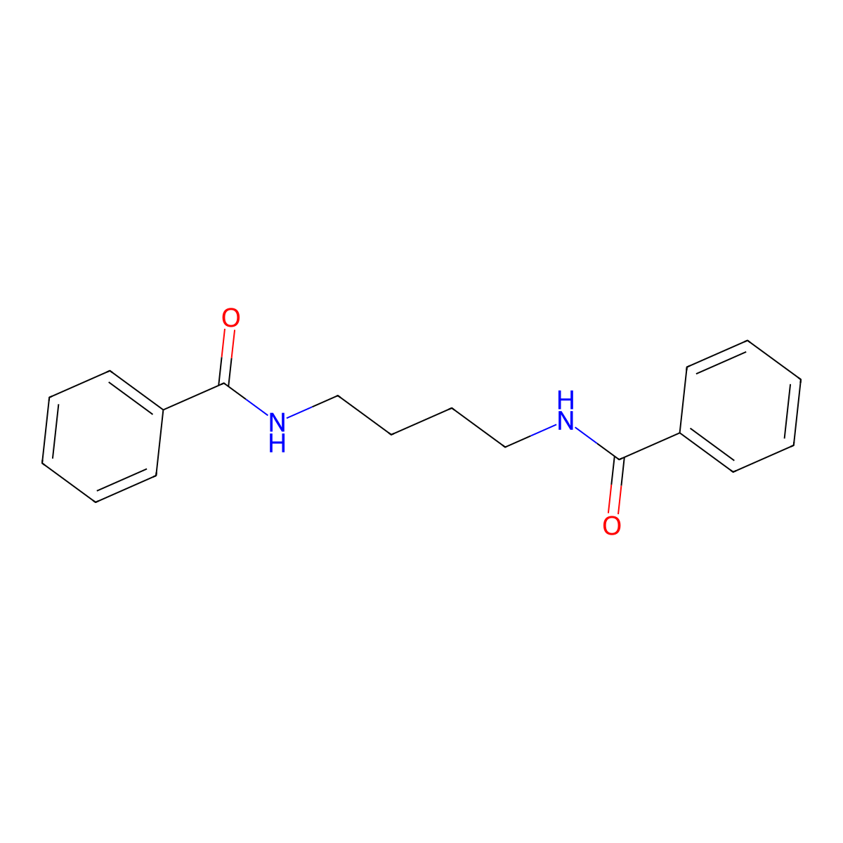 N-(4-benzamidobutyl)benzamide molecular structure, CAS 31991-78-3