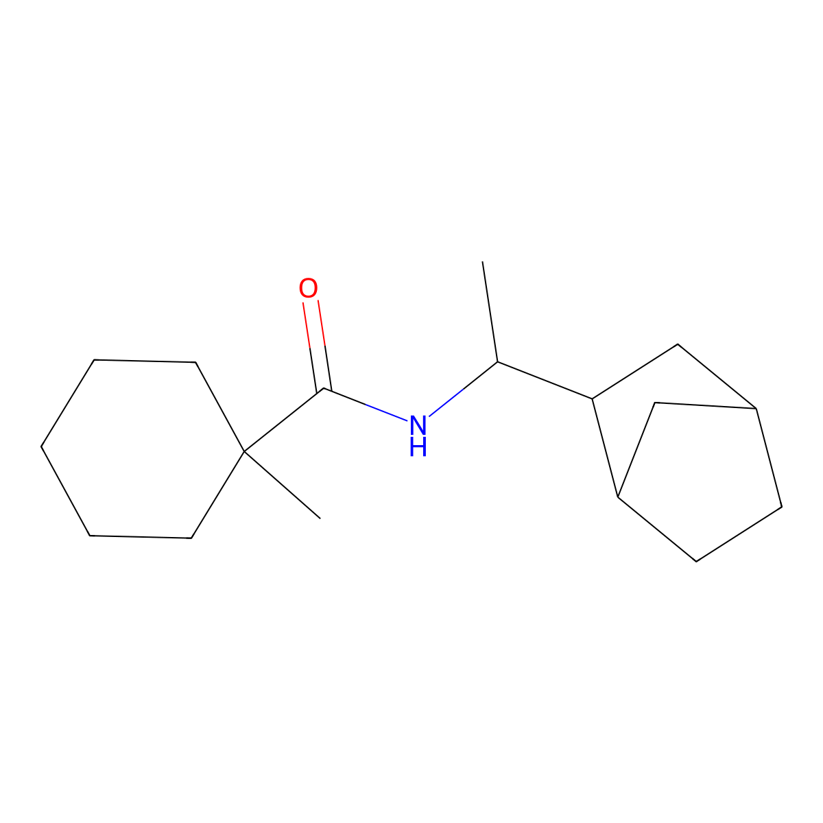 N-(1-{bicyclo[2.2.1]heptan-2-yl}ethyl)-1-methylcyclohexane-1-carboxamide molecular structure, CAS 319911-07-4