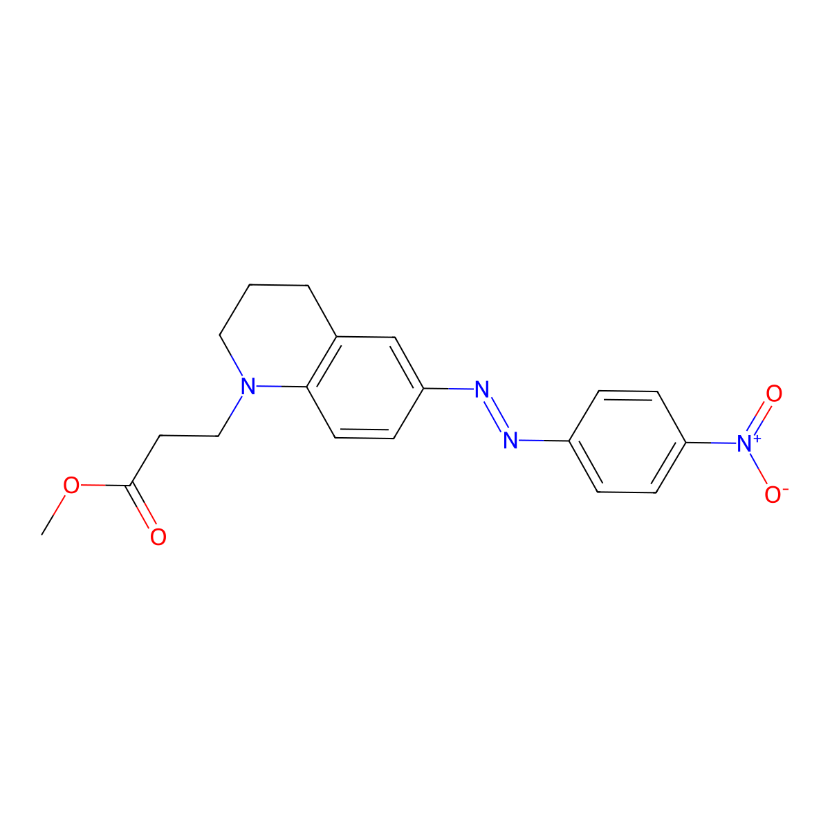 methyl 3-[6-[(4-nitrophenyl)diazenyl]-3,4-dihydro-2H-quinolin-1-yl]propanoate molecular structure, CAS 319916-74-0