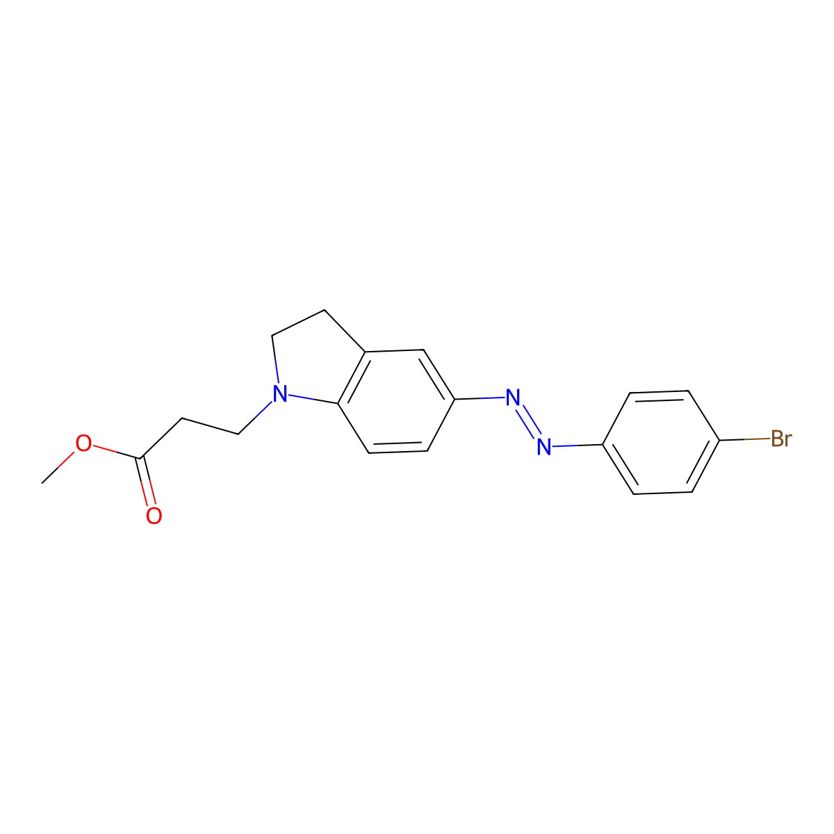 Methyl 3-[5-[(4-bromophenyl)diazenyl]-2,3-dihydroindol-1-yl]propanoate molecular structure, CAS 319916-82-0