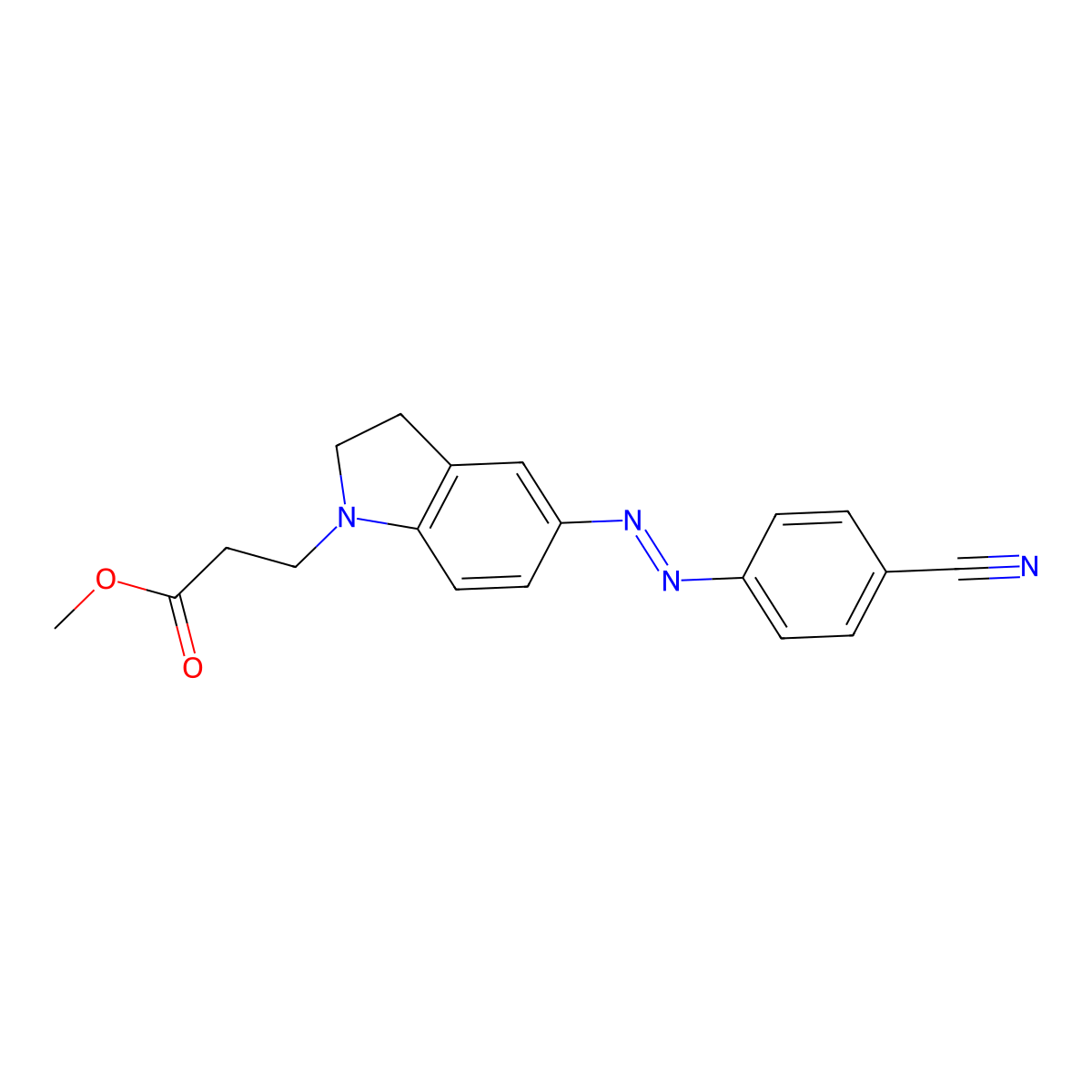 Methyl 3-[5-[(4-cyanophenyl)diazenyl]-2,3-dihydroindol-1-yl]propanoate molecular structure, CAS 319916-85-3